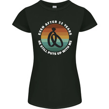 22 Year Wedding Anniversary 22nd Marriage Womens Petite Cut T-Shirt