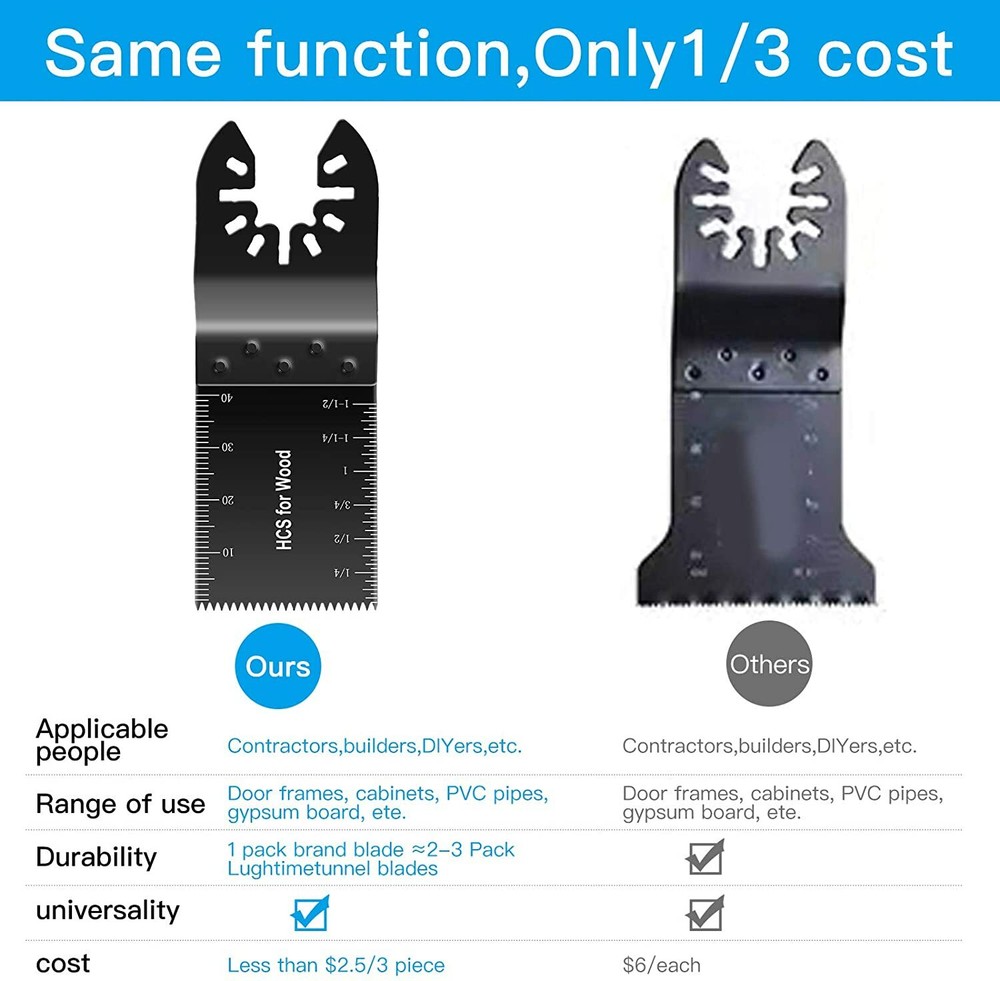 20Pcs Oscillating Multi Tool saw blades Wood Metal Cut Cutter For Dewalt Fein