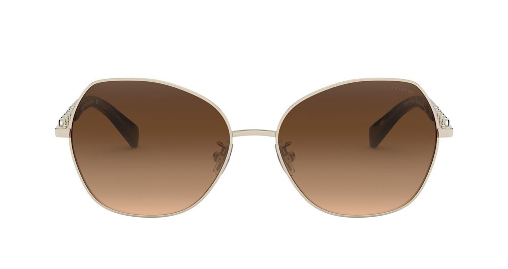 Женская металлическая оправа солнцезащитных очков Coach HC 7112 900574 из блестящего светло-золотого металла 56-16-140 20190₽