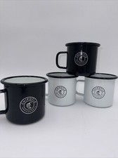 4 CHIPOTLE Mexican Grill Retro Enameled Coffee Tin Metal Advertising Camping Mug