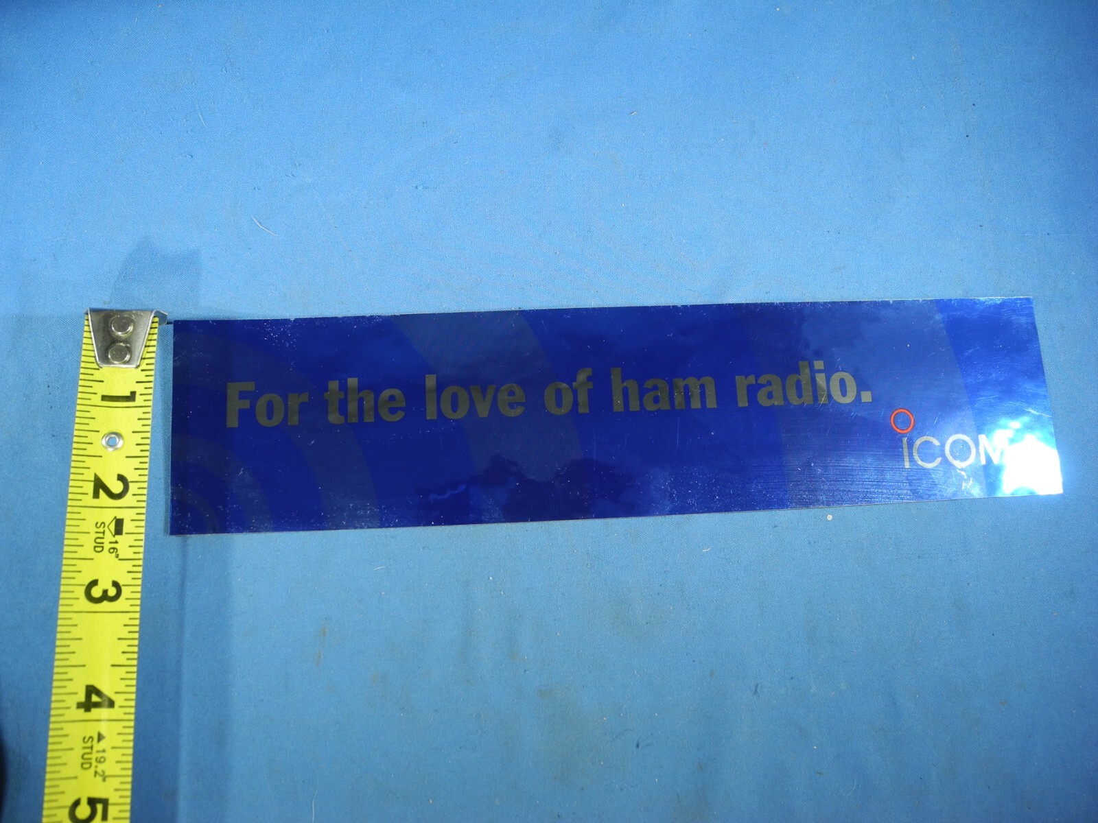 1x ICOM For the love of ham radio Logo Metallic Chrome Blue Sticker ...