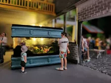 TOY miniature 1/64 figure light fish tank lovely girl  fit 1:64 car diorama