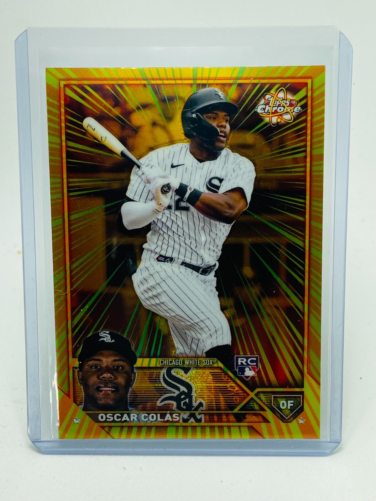 2023 Topps Chrome Oscar Colas Radiating Rookies Gold Case Hit SSP RR-15