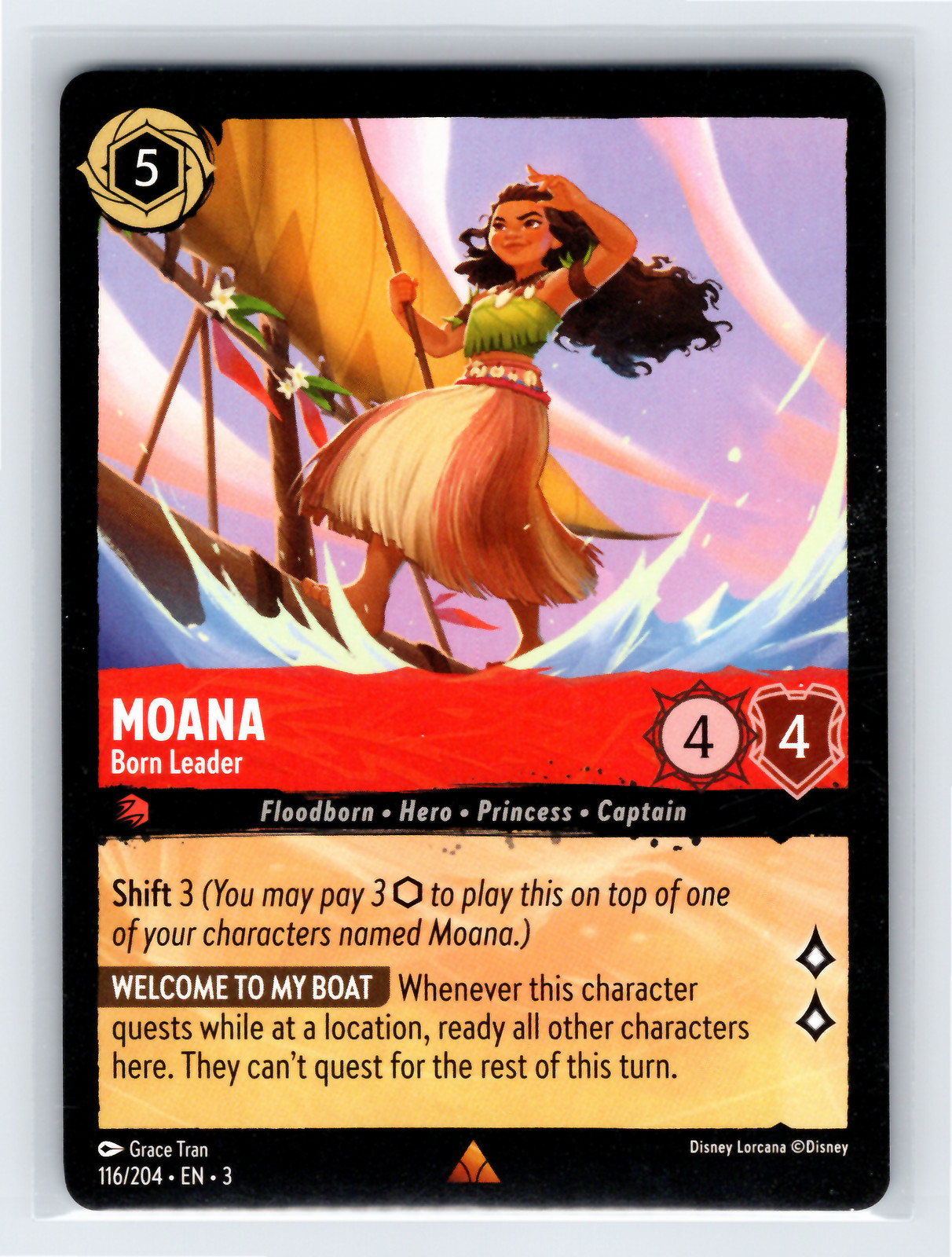 Moana - Born Leader | Disney Lorcana Into the Inklands | 116/204 | NM | Rare