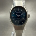 Seiko Special Watch Women 19mm Blue Dial Silver Tone Oval 1140-7170 Runs