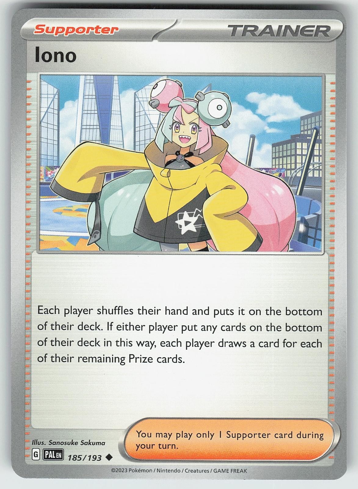 Pokemon Iono 185/193 Paldea Evolved Uncommon NM