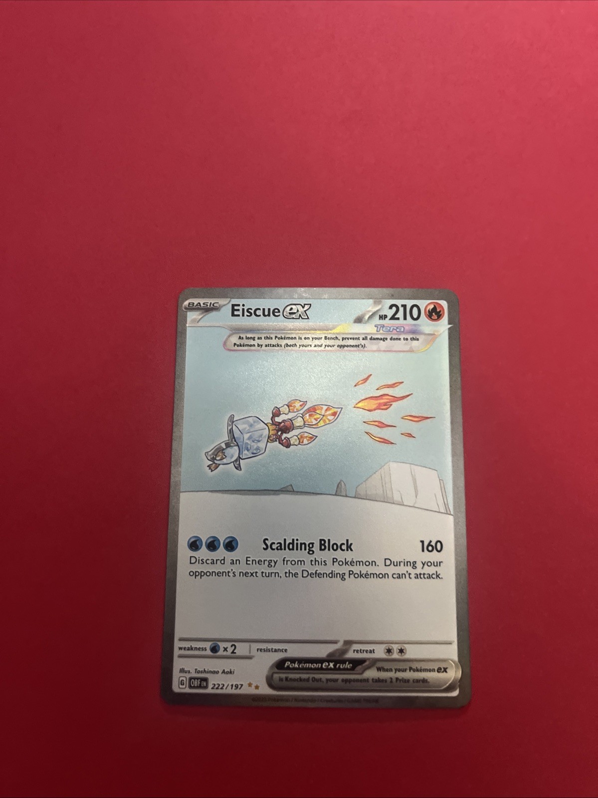 Eiscue EX Special Illustration Rare Sv03: Obsidian Flames 222/197