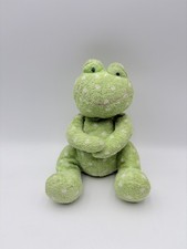 Vintage RUSS Plush Frog Polka Dot Spots Green White Hugging Lovey 10"