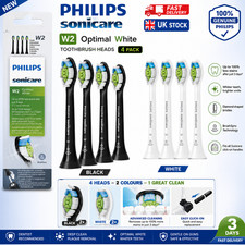 NEW Philips HX6064 Sonicare W2 Optimal Toothbrush Heads 4 Pack Black/White UK