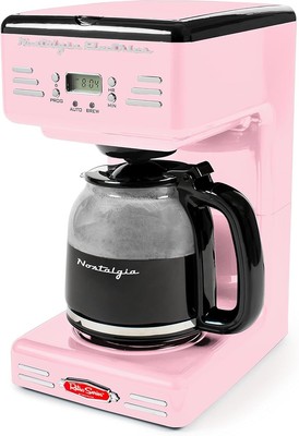 Nostalgia Retro 12-Cup Programmable Coffee Maker With LED Display, Automatic Shu