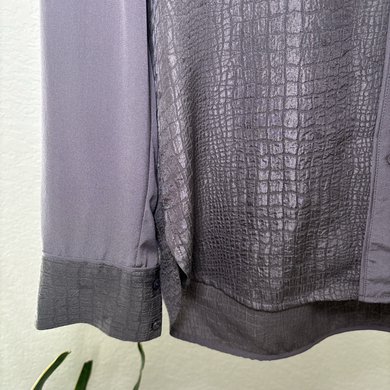 vince python print button up blouse - image 3