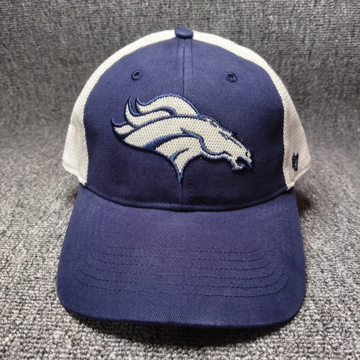 '47 Brand Denver Broncos NFL Trucker Cap Blue White Mesh Strapback OS