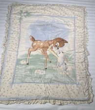 Vintage Disney Bambi  Thumper Crib Comforter Blanket Bedding Quilt READ 