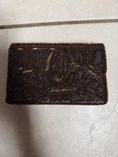 Bijoux Terner Brown Beaded Clutch Evening Handbag Formal Sparkle