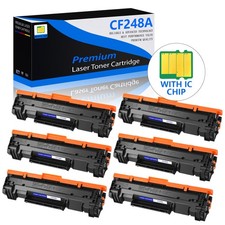 6 PACK Black CF248A 48A Toner Cartridge for HP Laserjet MFP M28w M28a M29a