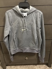 Nike Women's Therma Fit Hoodie XS Gray Long Sleeve Pullover Fleece Lined EUC