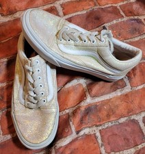 Vans Old Skool Iridescent Glitter Sneakers Women s 6 - Gold/Pink Shimmer - GUC