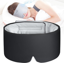 MUSICOZY Ice Silk Sleep Headphones with Bluetooth Mask, Eye Mask for Sleeping in