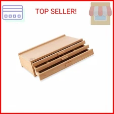 7 Elements 3 Drawer Wooden Artist Storage Supply Box for Pastels, Pencils, Pens,