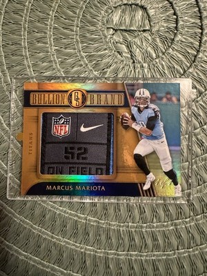 2017 Gold Standard Bullion Brand. Marcus Mariota 1/1 Laundry Tag Patch. True 1/1