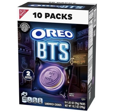 Oreo x BTS Sandwich Cookies Brown Sugar Pancake Creme 10 individual Snack Packs