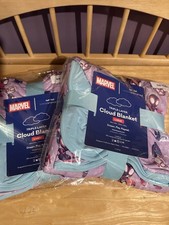 Little Sleepies Large Cloud Blanket Marvel Spidey & Friends Purple Tiny Webs NIB