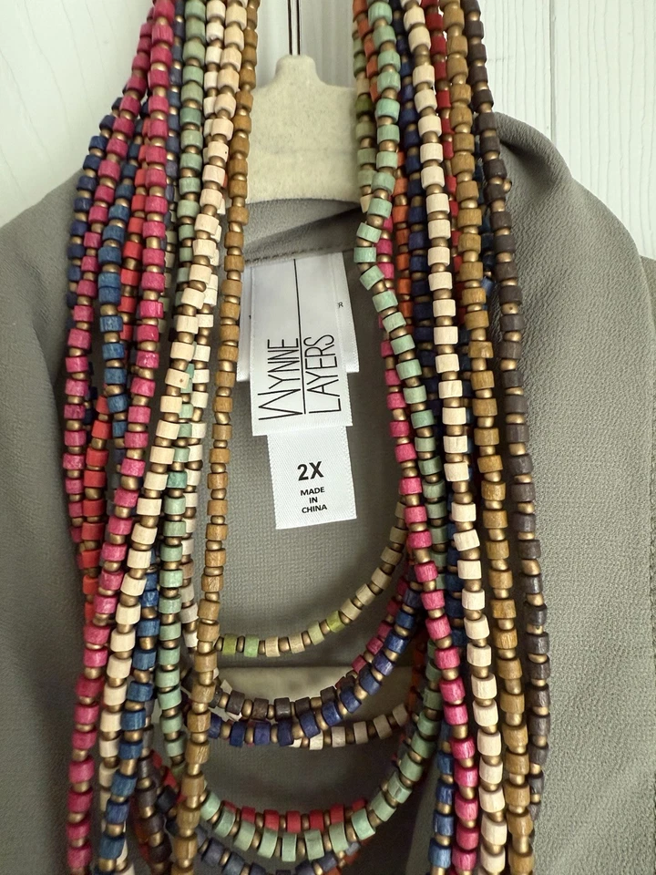 MarlaWynne Wynne слоев шифона сафари куртка Sage зеленый 2 X шнурка талии - Изображение 3 из 3