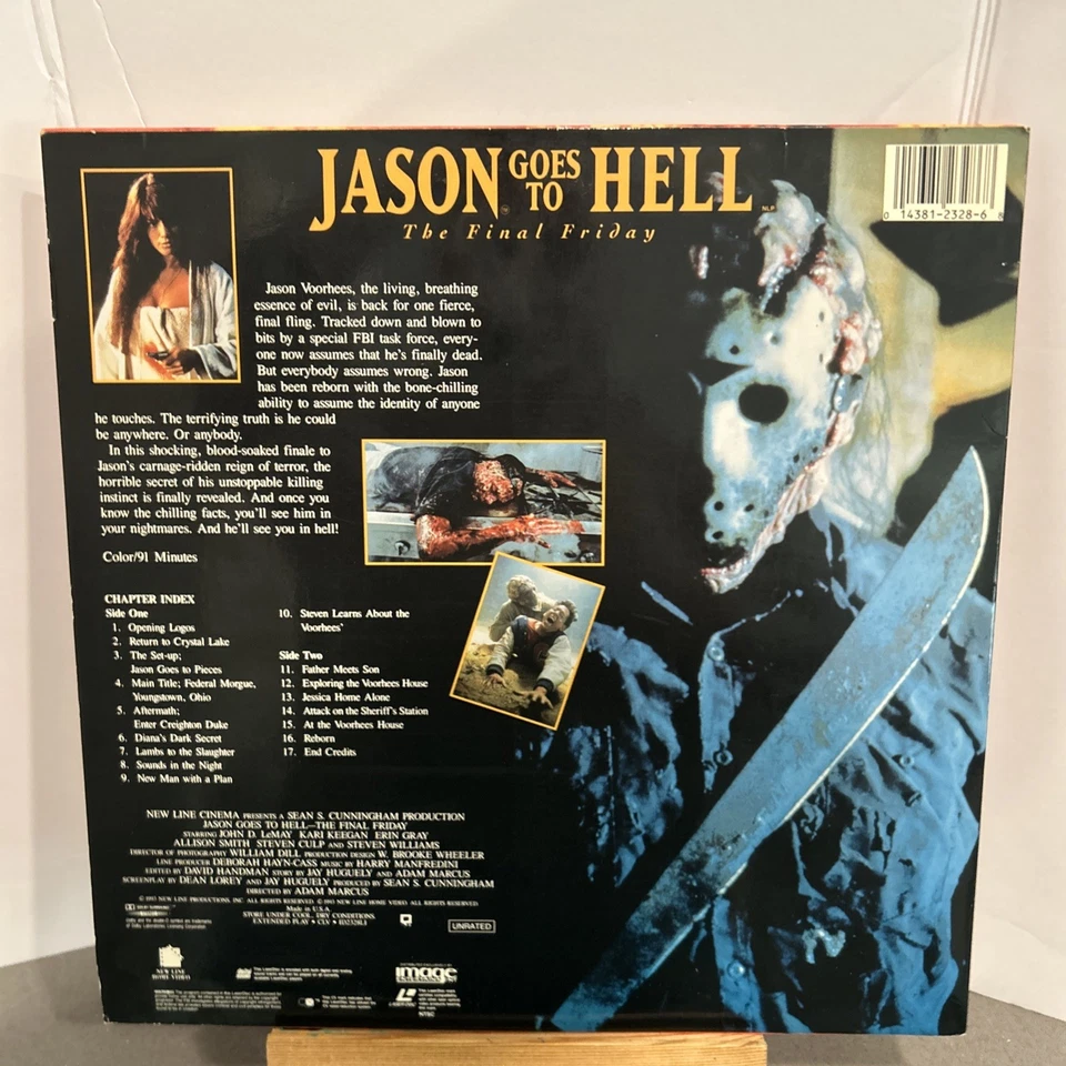 'JASON GOES TO HELL' - Cult Horror on Unrated 12-Inch Laser Disc, Opened Shrink Foto 2 de 3