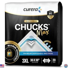 Chucks MAX Disposable Adult Bed Pads 36"x36" - XXX-Large Heavy-Duty 20 Count