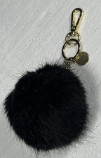 Black Faux Fur Pom Pom Key Chain