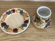 Vintage Home Interiors & Gifts Sonoma Small Jar Candle Topper And Plate