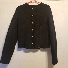 Geiger Tyrol 36 US Small Blazer Jacket Boiled Wool Black Gold Buttons Vintage