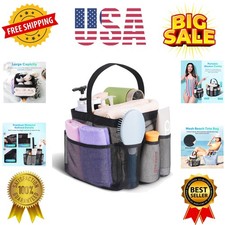 Mesh Shower Caddy Portable for College Dorm Room Essentials, 8-Pocket Large C...