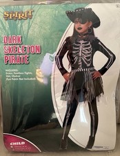 Spirit Halloween Dark Skeleton Pirate Costume for Children Size 8-10