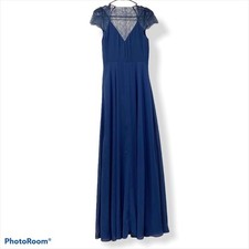 ASOS Lace and Chiffon Maxi Dress Navy 4