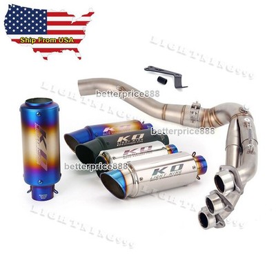 Exhaust Header Pipe Link Muffler With DB Killer For Yamaha MT09 Tracer 09 XSR900