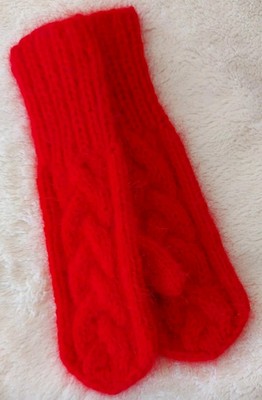 Hand knitted Angora Mitten's, Knitted wool Mittens, Angora Fluffy women Mitten's