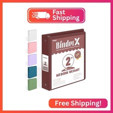 BinderX 3 Ring Binder 2 Inch, Clear View Binder, Burgundy Red, Letter /A4