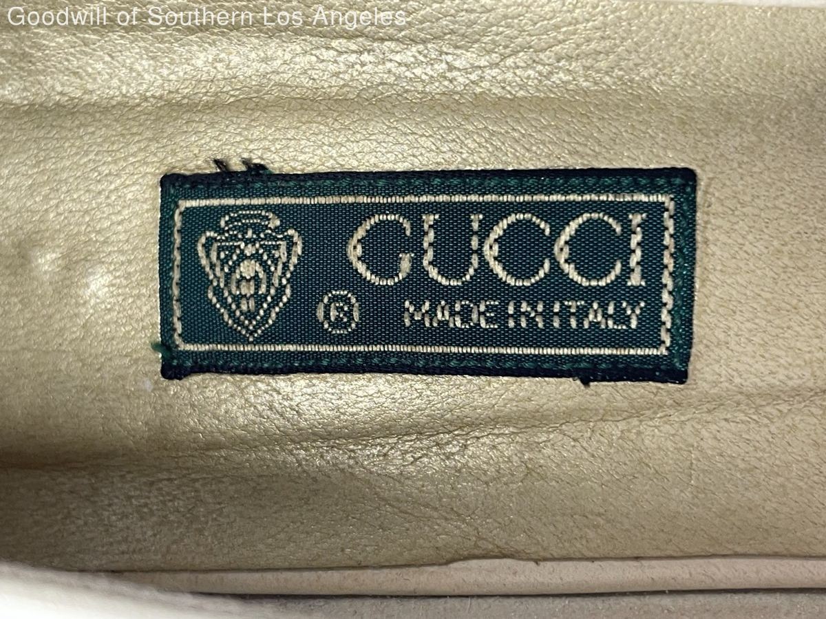 Authenticated Vintage Gucci Women's Cream Leather D'Orsay Pointed Toe EU 38.5 thumbnail 5