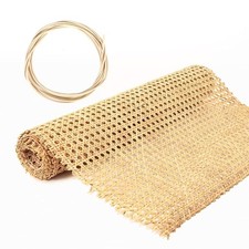 Cane Webbing,24" Width Natural Rattan Webbing Roll 3.3Ft Caning Material with...