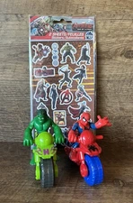 Imaginext Playskool Super Heroes Marvel Hulk Spiderman With Motorcycles Stickers