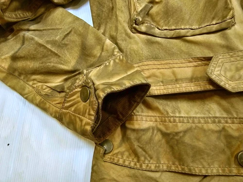 HOT VTG Men BELSTAFF TRAILMASTER BIKER PARKA BELTED KHAKI WAXED Jacket L (Fit M) image 10