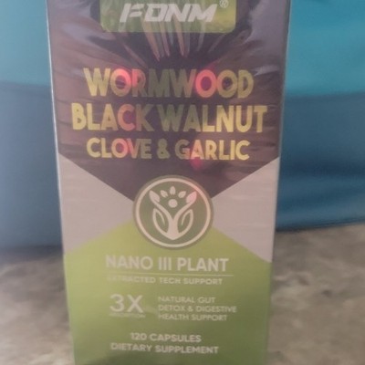 FDNM Wormwood Black Walnut Clove & Garlic Digestive Support Capsules 120 Ct