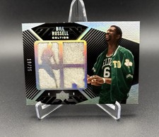 2007-08 Upper Deck UD Black Bill Russell  Quad Game Used Jersey Patch Card #/25