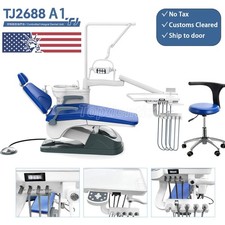 Dental Unit Chair Computer Control Panel DC Motor +Doctor Stool PU Hard Leather