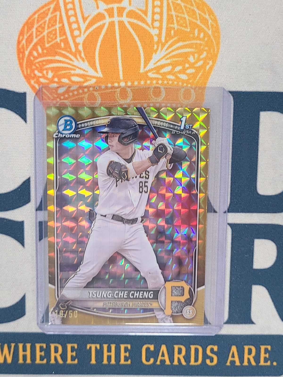 2025 Bowman TSUNG CHE CHENG 1st Bowman Chrome Prospect Gold Geometric /50 CP