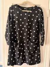 j crew black polka dot dress size 4