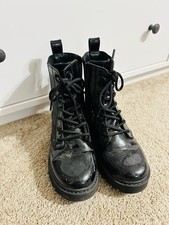 Art  Class Girls Black Lace-Up Combat Boots   Size 2