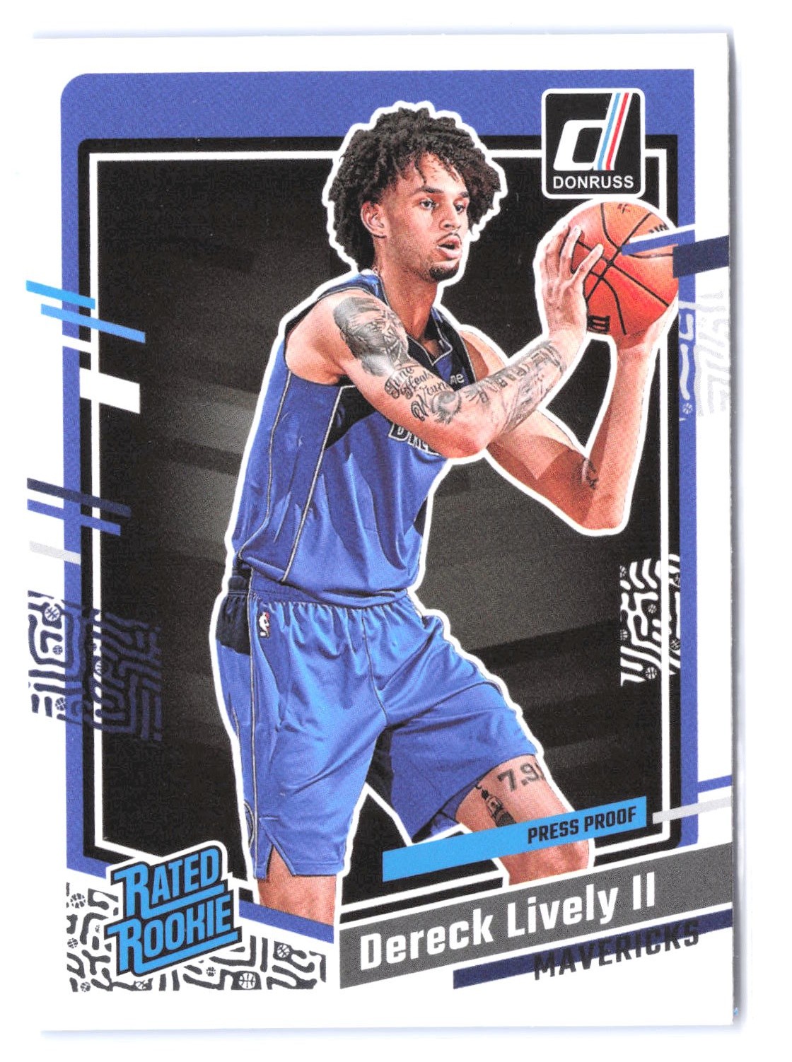 2023-24 Donruss #233 Dereck Lively II Silver Press Proof RC Dallas Mavericks