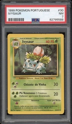 1999 Pokemon PORTUGUESE Unlimited Base Set Ivysaur 30/102 PSA 7 NM